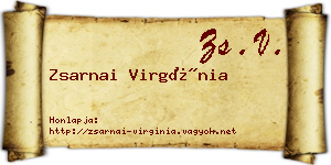 Zsarnai Virgínia névjegykártya